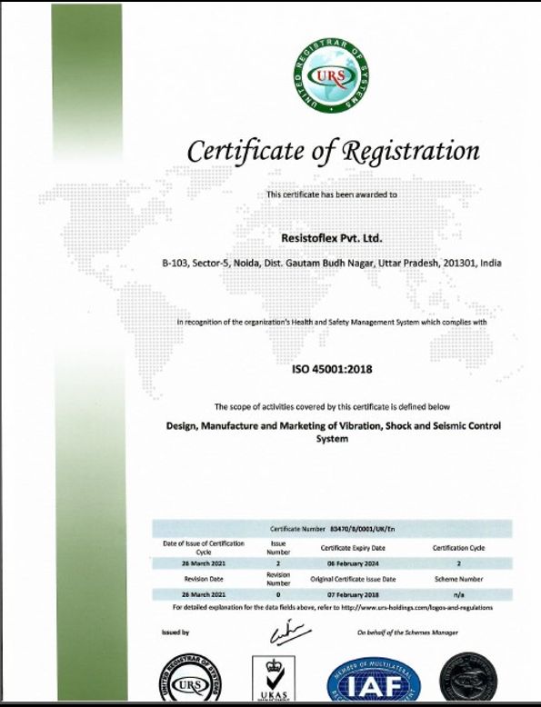 ISO Certificate 45001:2018